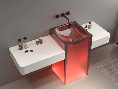 Modern Pillar Bathroom Cabinet 3d model