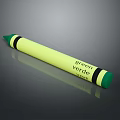 Green Yellow Crayon With Black Rings And Labeled Green Verde