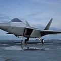 Modern Fighter Jet Displaying Sleek Design Parked On Shiny Tarmac Under Cloudy Sky