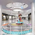 Modern Mall Interior With Central Crown Structure MYSTYLE Sign And Colorful Floor 3d model