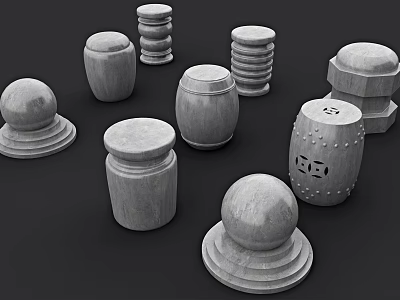 New Chinese style stone pier stone pier 3d model New Chinese style stone pier stone pier 3d model