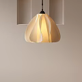 Elegant Modern Pendant Light With Beige Curved Lampshade And Soft Warm Illumination Design 3d model