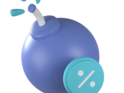Blue Sphere Shaped Object With White Nozzle Spraying Blue Liquid And Circular Percentage Indicator 3d model