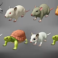 Reptile 3D Models Featuring Various Species Colorful Designs And Wireframe Solid Versions