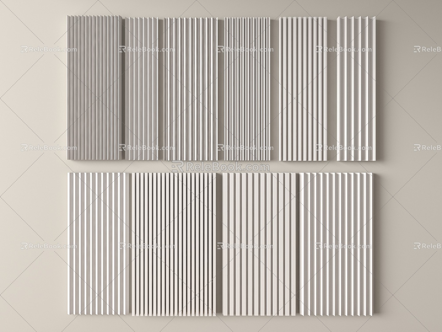 Modern wall plate Grille plate Great wall plate Wave plate 3d model