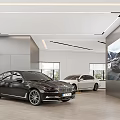 Modern Car Dealership Showroom With Displayed Cars And Large Windows