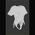Black Short Sleeve Knitted Bodysuit With Lace Up Back Design