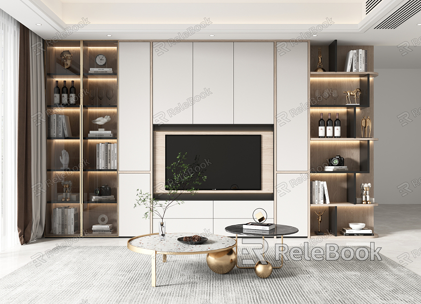 Modern TV Background Cabinet model