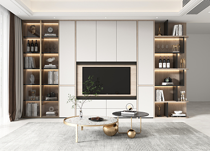 Modern TV Background Cabinet 3d model