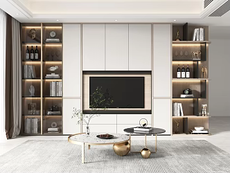 Modern TV Background Cabinet 3d model
