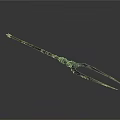 Ancient Decorative Trident Weapon With Intricate Carved Handle And Metal Prongs