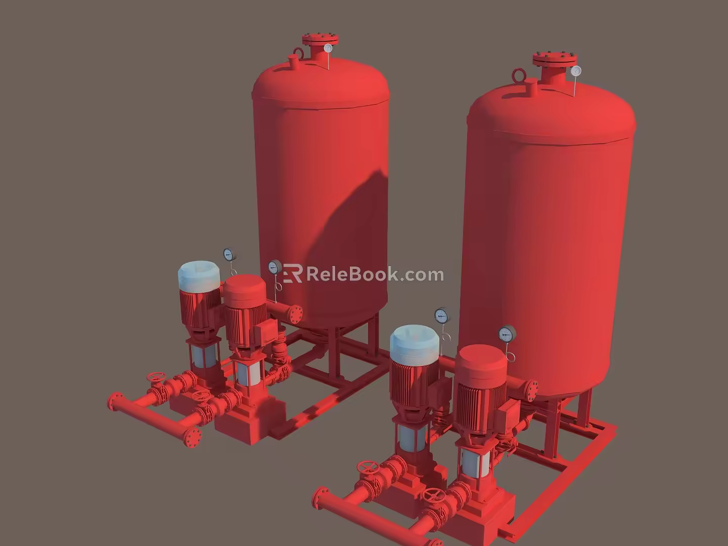 Fire hydrant pressure stabilizing pump 3d model