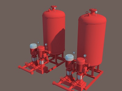 Fire hydrant pressure stabilizing pump 3d model