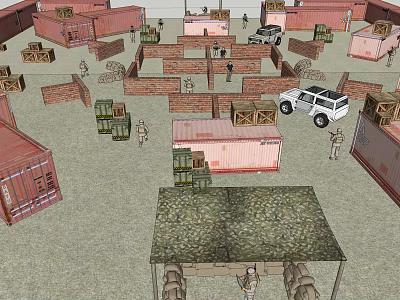 Modern Live CS Field Outdoor Camp Training Camp 3d model