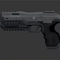 Modern Tactical Pistol With Black Finish Tactical Rail Ergonomic Grip And Green Light