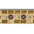 Wooden Equipment Console With Multiple Circular Dials And Control Buttons 3d model