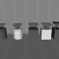Modern Display Cabinets Black White With Transparent Covers LED Lights Different Shapes For Exhibits