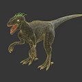 Detailed Dinosaur Model with Open Mouth Spiked Back Standing on Gray Background