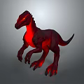 Red Glowing Dinosaur Character As Mythical Fantasy Creature With Luminous Features 3d model