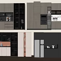 Modern Kitchen Wine Cabinet With Glass Doors And Multiple Storage Shelves
