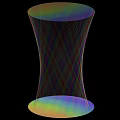 Colorful Line Decorative Lights With Rainbow Gradient Cone And Column Structures On Black Background 3d model