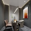 Modern Lounge Area Interior Design With Glass Partitions Sofa And Decorative Paintings