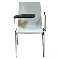 Modern Office Chair With Gray Seat Black Tablet Arm And Metal Legs Design