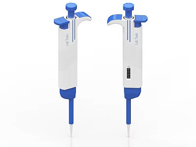Precision Manual Laboratory Pipettes With Adjustable Volume And Blue White Design 3d model