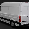 White Mercedes Benz Cargo Van Exterior Design For Commercial Transport Use