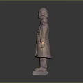 Ancient Chinese Terracotta Warrior Sculpture With Detailed Carving Standing Pose And Traditional Armor