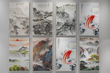 Chinese Landscape Painting Decorative Painting 3d model