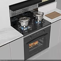 Modern Kitchen Featuring Gas Stove Pots Oven Baked Bread White Cabinets And Marble Countertop