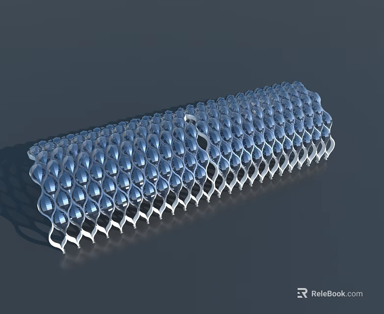 Modern Blue Hinged Door With Honeycomb Structure And Metallic Finish 3d model 
