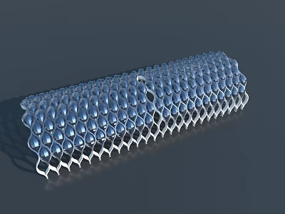 Modern Blue Hinged Door With Honeycomb Structure And Metallic Finish 3d model