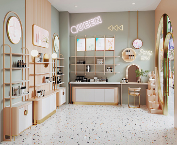 Light Luxury Cosmetics Store Cosmetics Store 3d model