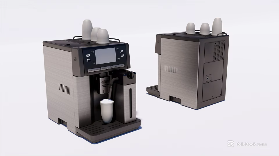 Stainless Steel Espresso Coffee Machine With Digital Display As Modern Kitchen Appliance 3d model 