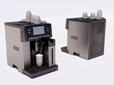 Stainless Steel Espresso Coffee Machine With Digital Display As Modern Kitchen Appliance 3d model