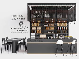 Industrial LOFT Cafe Bar Water Bar Cashier 3d model