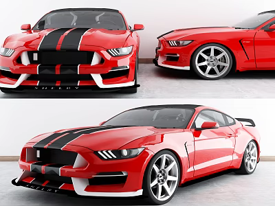 Stylish Red Sports Car With Black Stripes Aerodynamic Body And Alloy Wheels 3d model