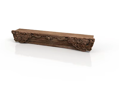 Intricate Wooden Carved Sculpture With Decorative Patterns And Artistic Details 3d model