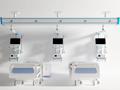 modern hospital bed medical bed 3d model