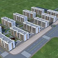 Modern Residential Buildings Neatly Arranged With Green Areas And Surrounding Roads