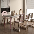 Modern children's table and chair combination 3d model