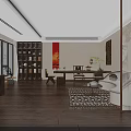 Elegant Modern Clubhouse Interior With Lounge Area Marble Floors And Chandelier