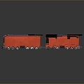 vintage train steam train train carriage locomotive head steam car carriage train modern vehicle 3d model