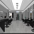 Elegant Bright Modern Beauty Hair Salon Interior Design With Complete Set Of Professional Hairdressing Facilities