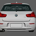 White BMW Hatchback Car With Sleek Exterior And Black Alloy Wheels