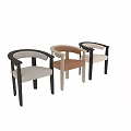 Modern Dining Chair With Wooden Frame Light Upholstered Seat And Armrests
