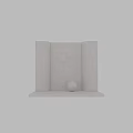 Minimalist Textured Gray Background Wall With Spherical Decorative Object And Ambient Lighting 3d model