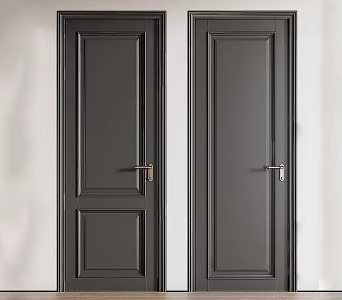 French retro bedroom single door 3d model